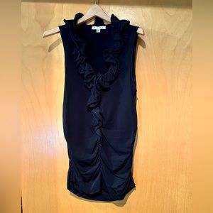 Cabi navy ruched top